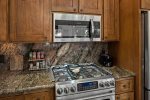 High-end stainless appliances make for easy cooking